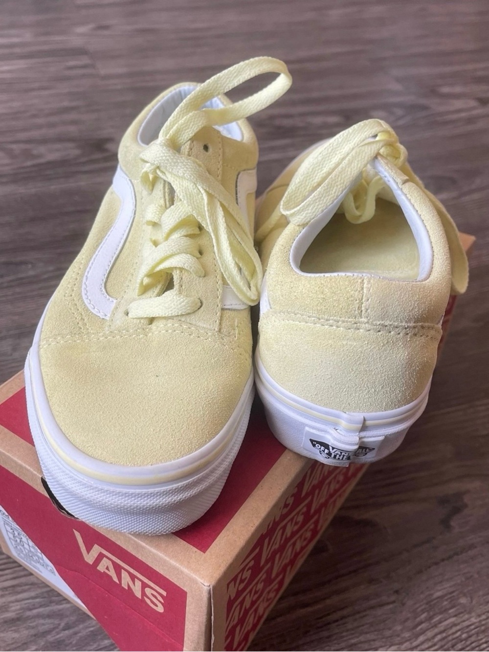 Vans Old Skool Suede Lace-Up Sneakers in Pastel Yellow